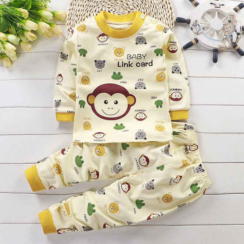 Winter Monkey Face Yellow Sweatshirt & Footie Pajamas