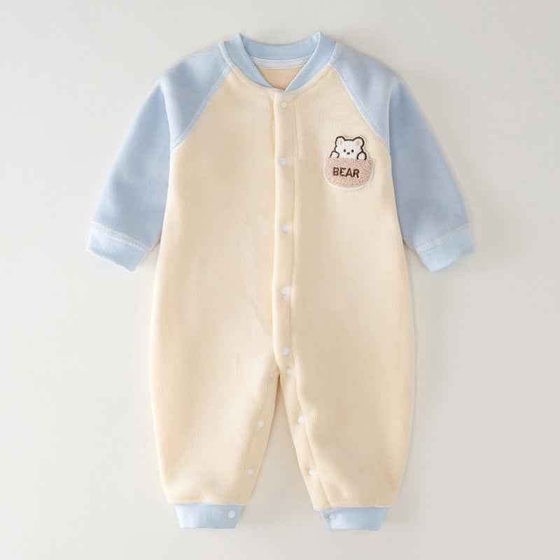 Winter Jumpsuit Polyester Fiber Pink Offwhite