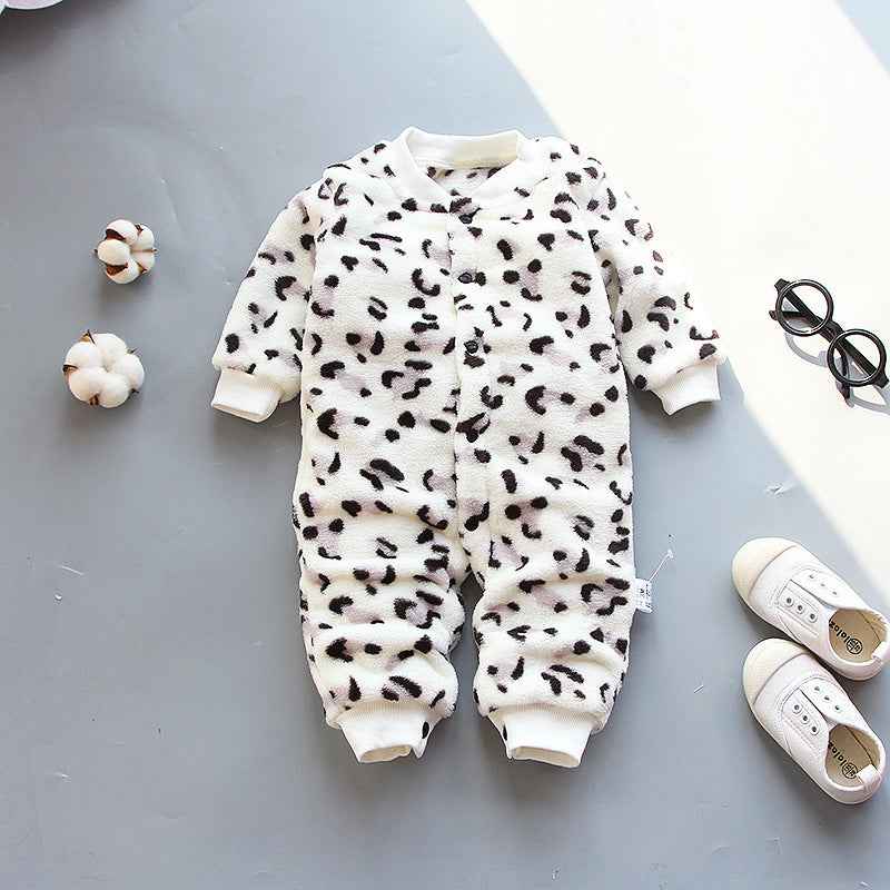Winter Jumpsuit Coral Fleece Blue Bow