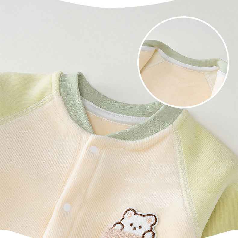 Winter Jumpsuit Polyester Fiber Pink Offwhite