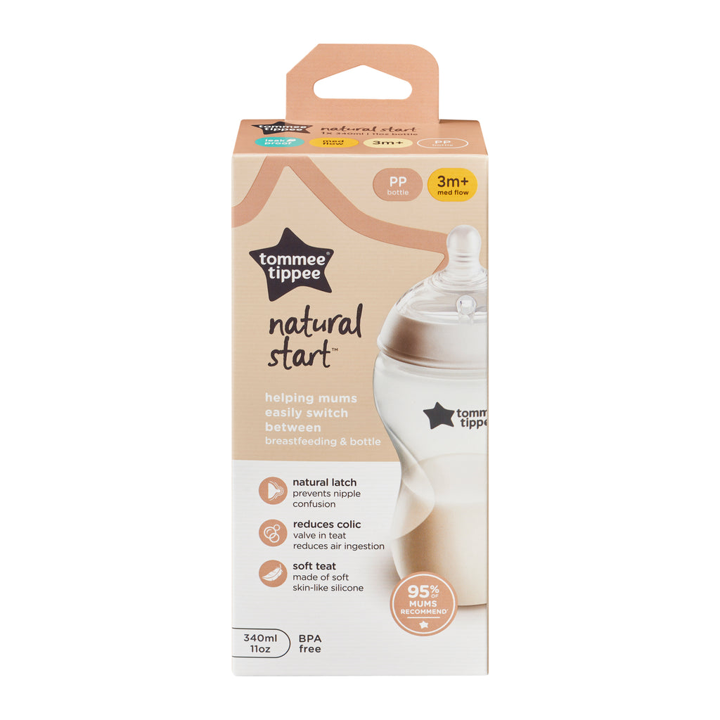 Natural Start PP Feeding Bottle 340ml With M Teat - Tommee Tippee