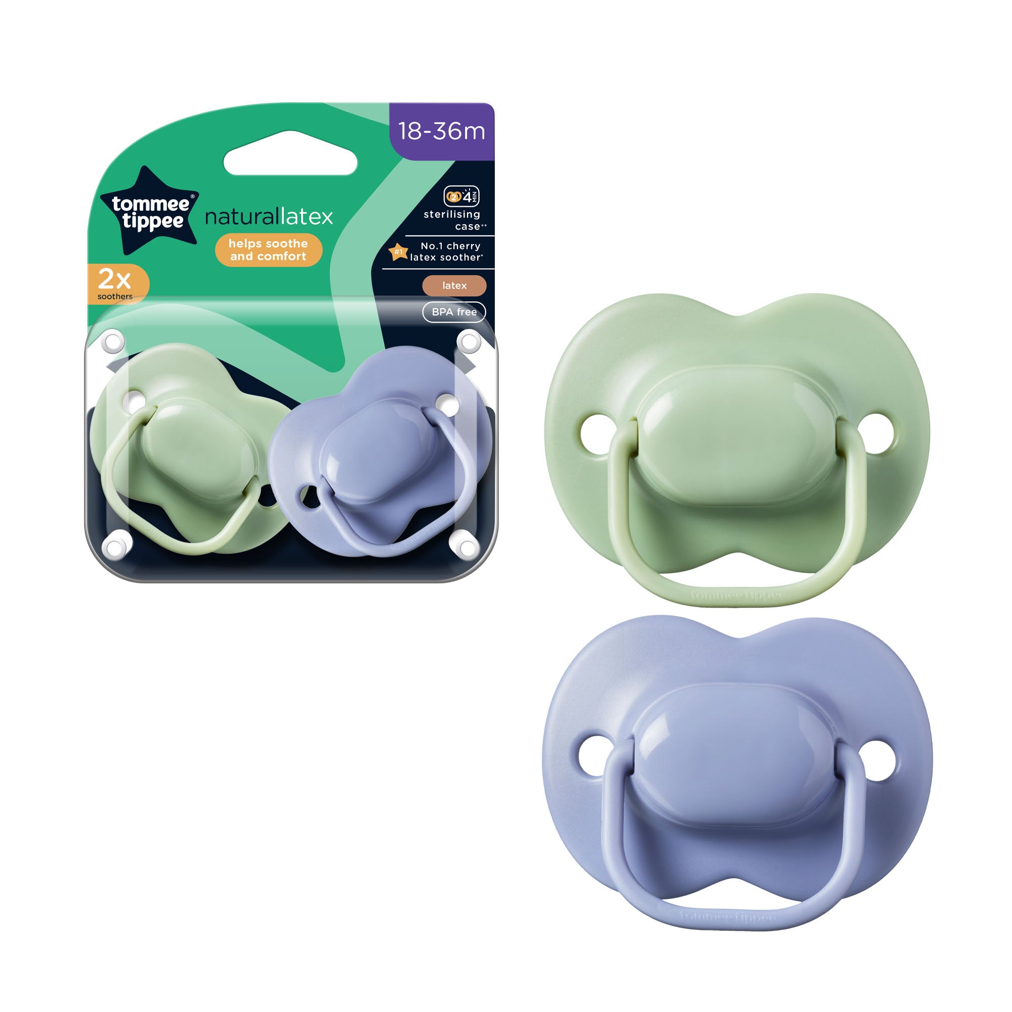 Cherry Latex Soother - 2x18-36m - Tommee Tippee