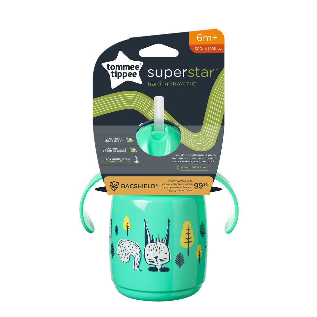 1X TRNR Straw Cup AL IL Green 300ml - Tommee Tippee