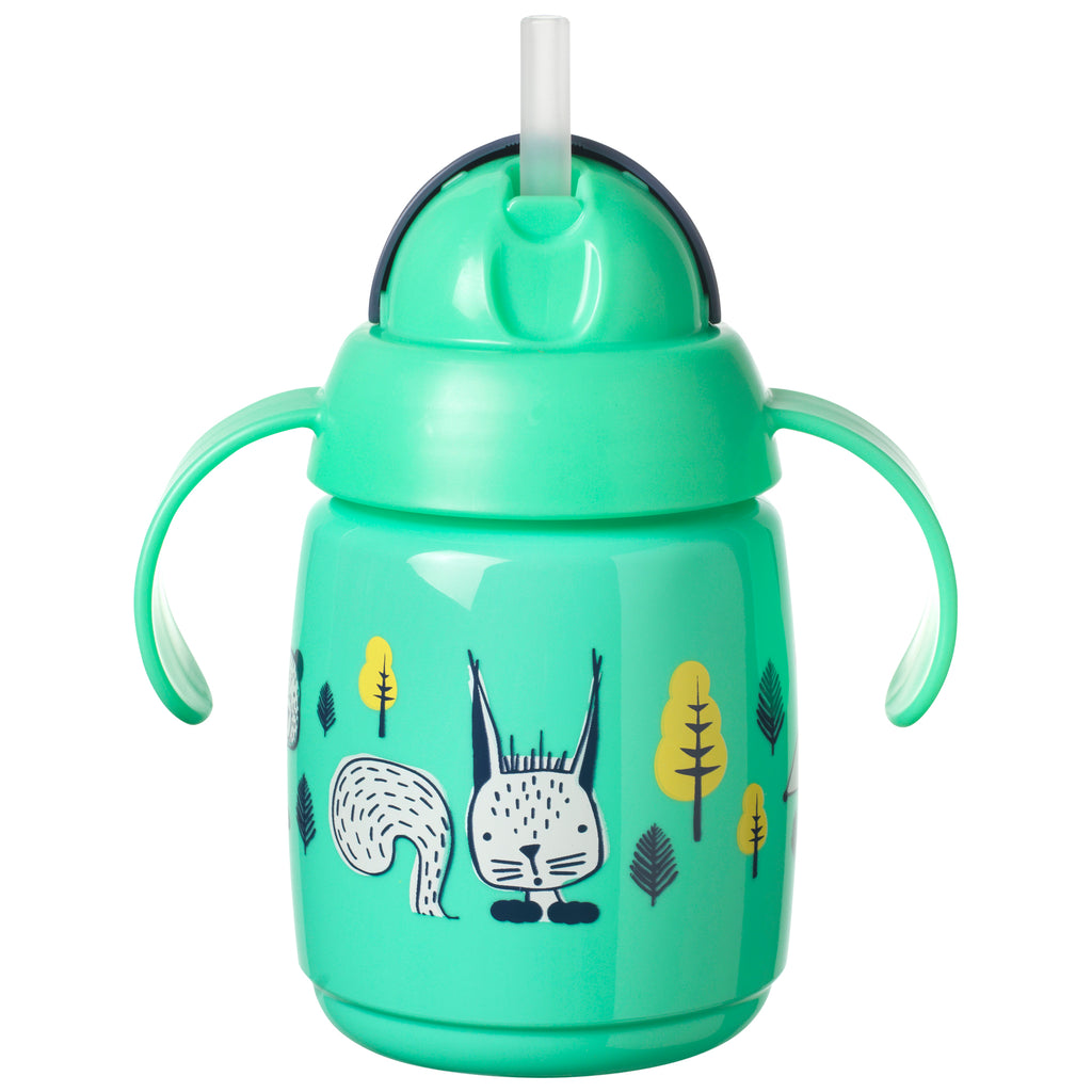 1X TRNR Straw Cup AL IL Green 300ml - Tommee Tippee