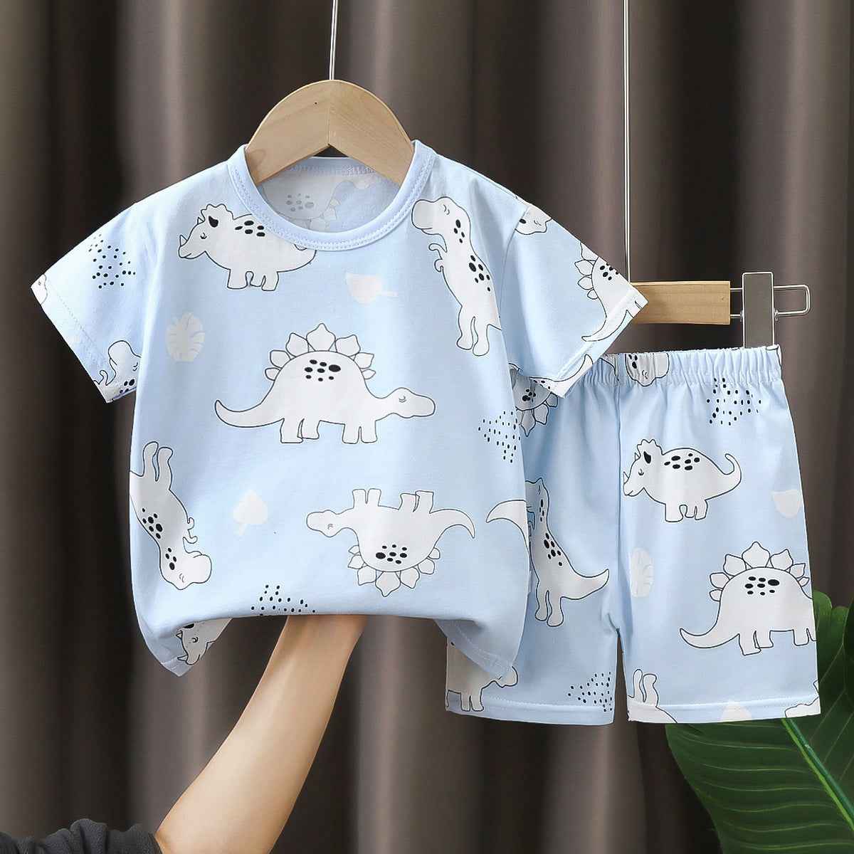 T-Shirt & Short Pants Set for Summer Character Cartoon Print Short Sleeves