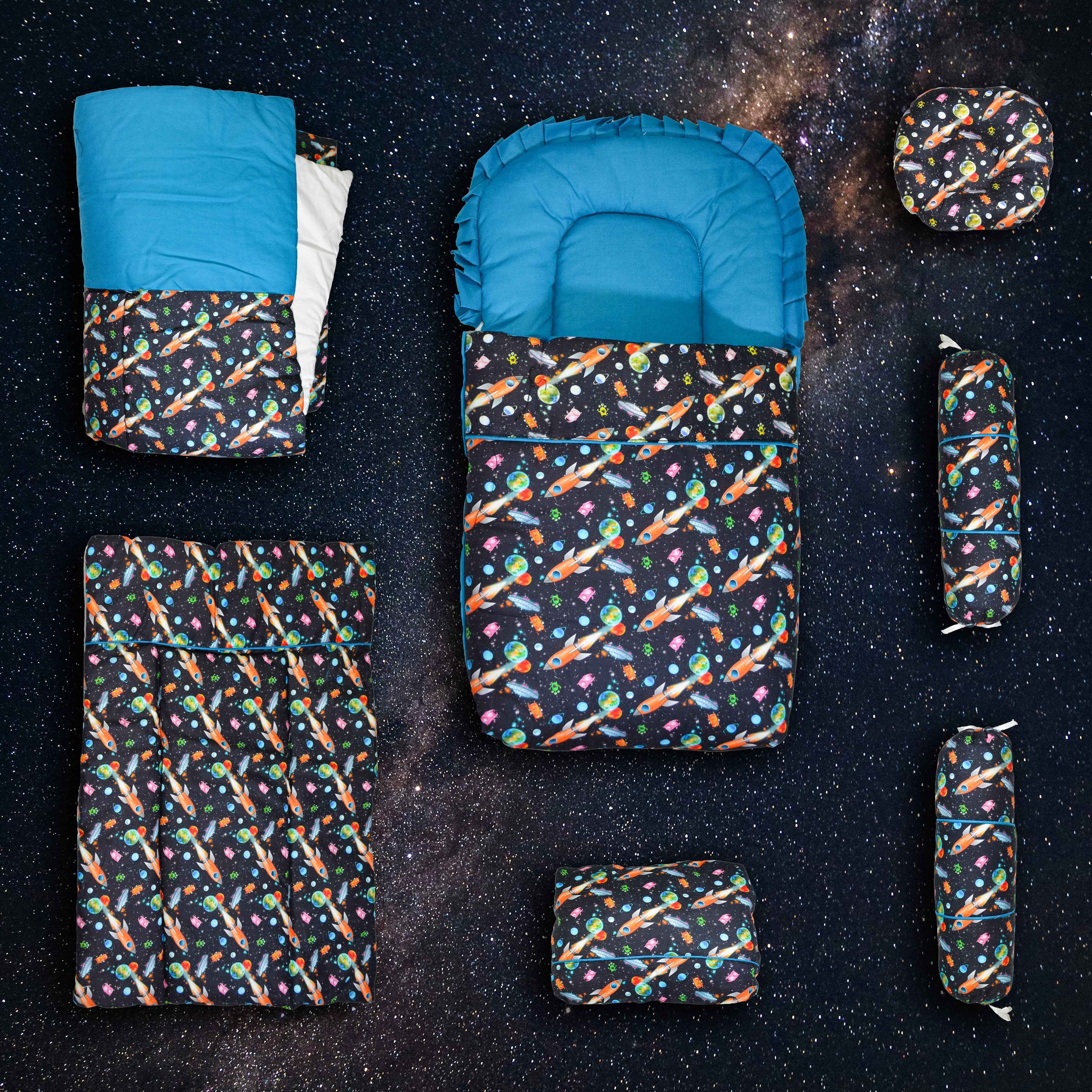 Black Space Printed Bed Sets 7Pcs