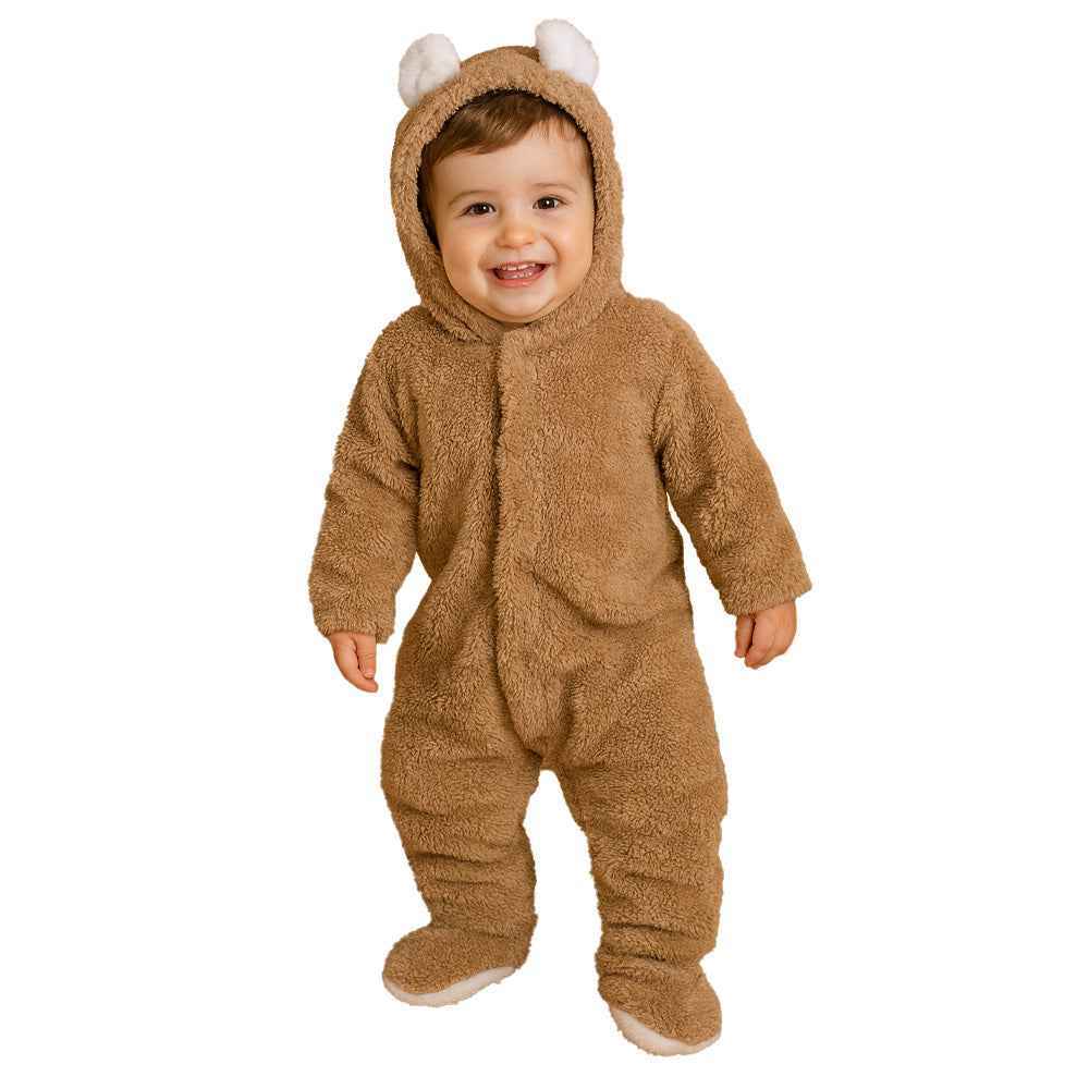 Winter Jumpsuit Coral Fleece Pink Hearts