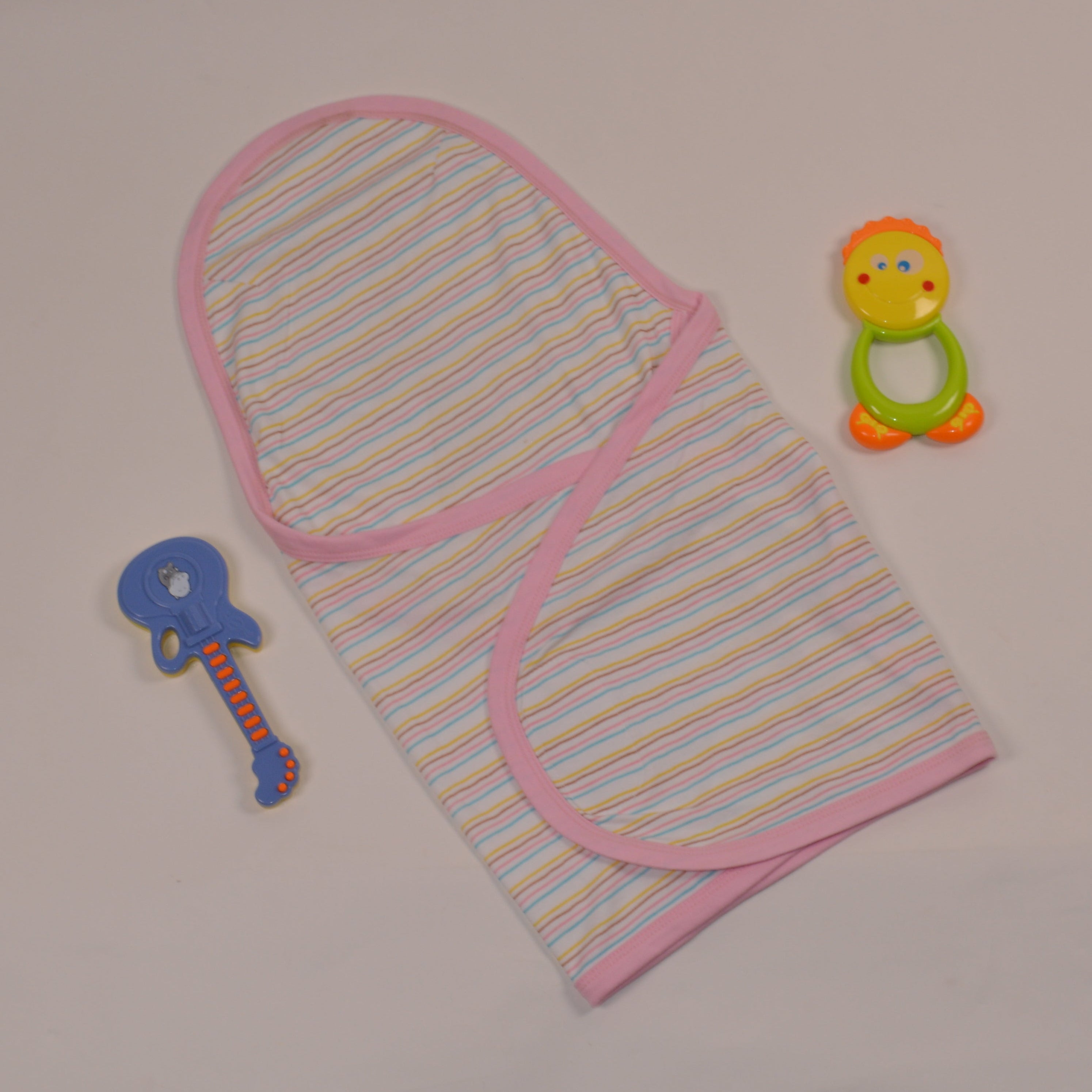 PINK MULTICOLOR LINES SWADDLE