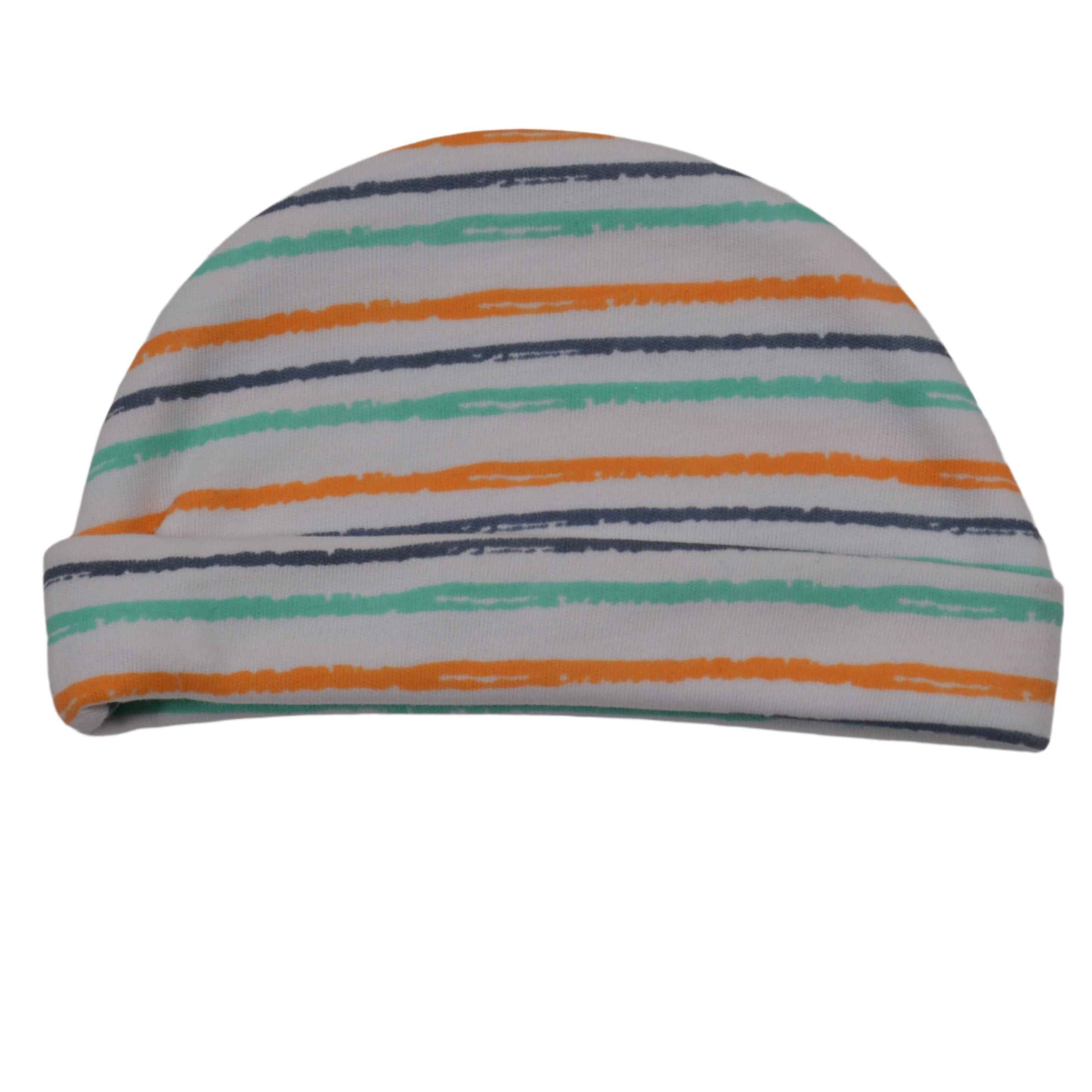 White Multicolor Bold Lines Cap