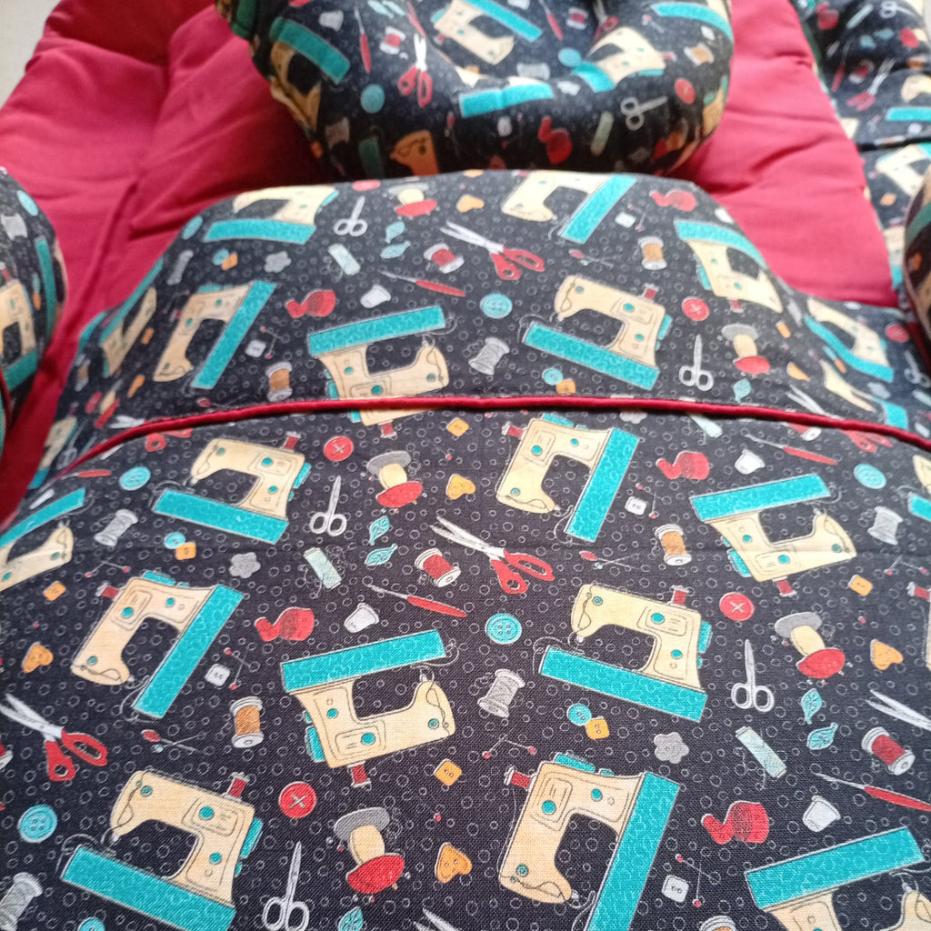 Black Red Printed Bed Sets 5Pcs