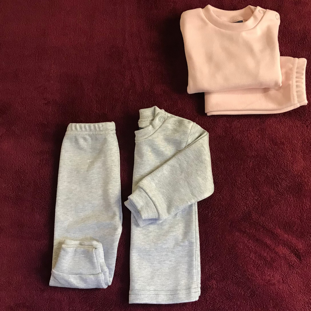 Winter Thermal Heather Grey Sweatshirt & Footie Pajama