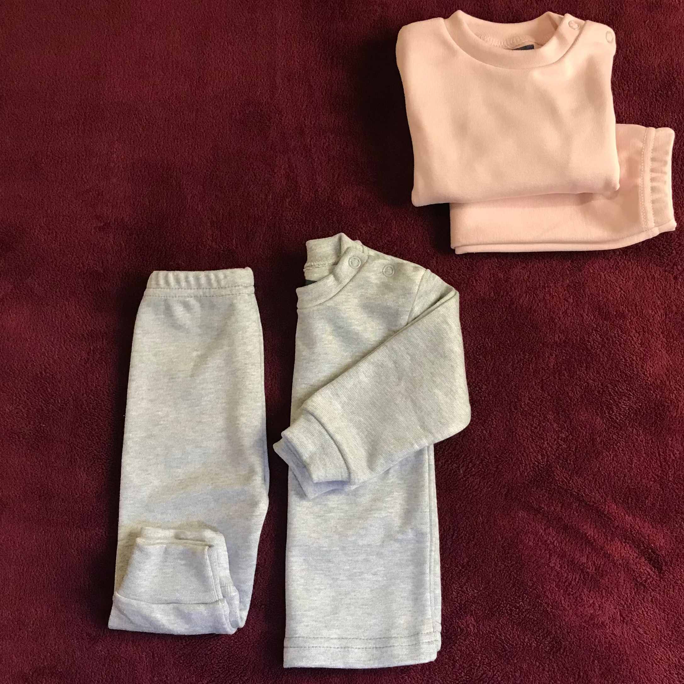Winter Thermal Heather Grey Sweatshirt & Footie Pajama