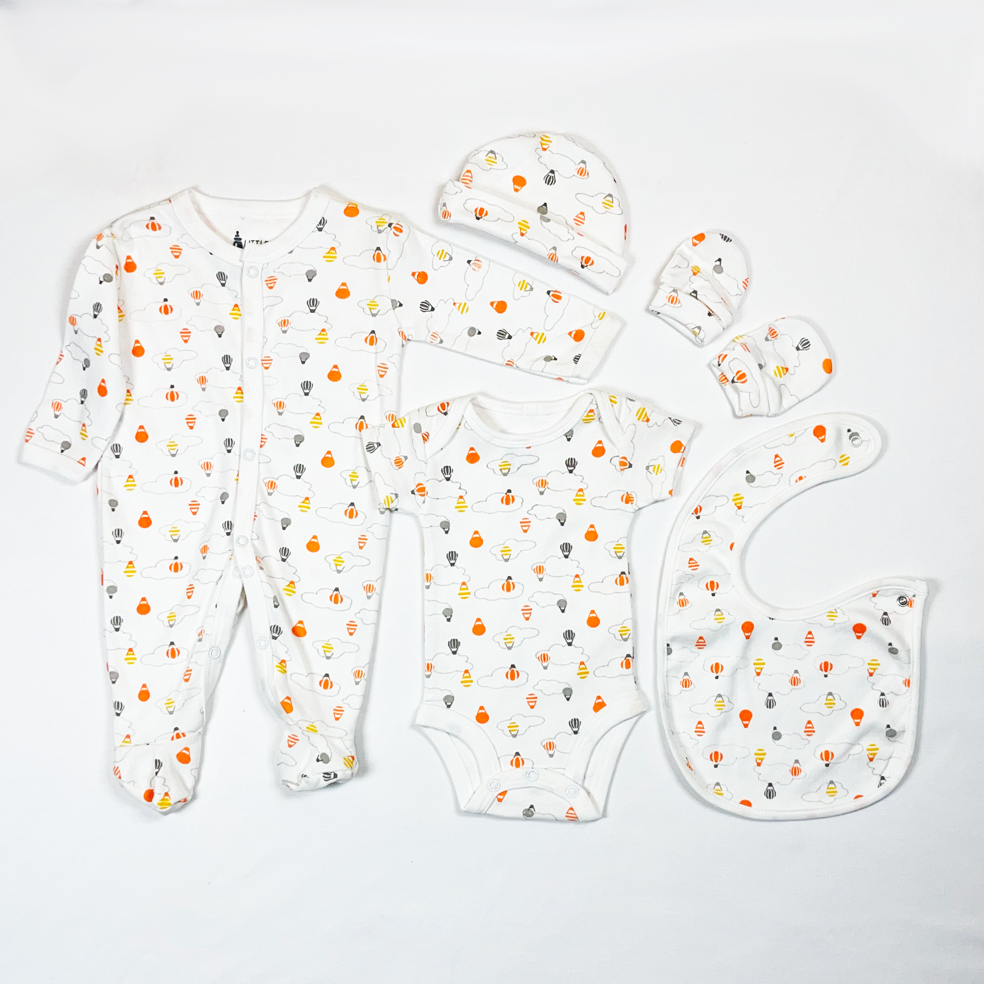 Newborn Parachute White Gift Set 5 Items Unisex