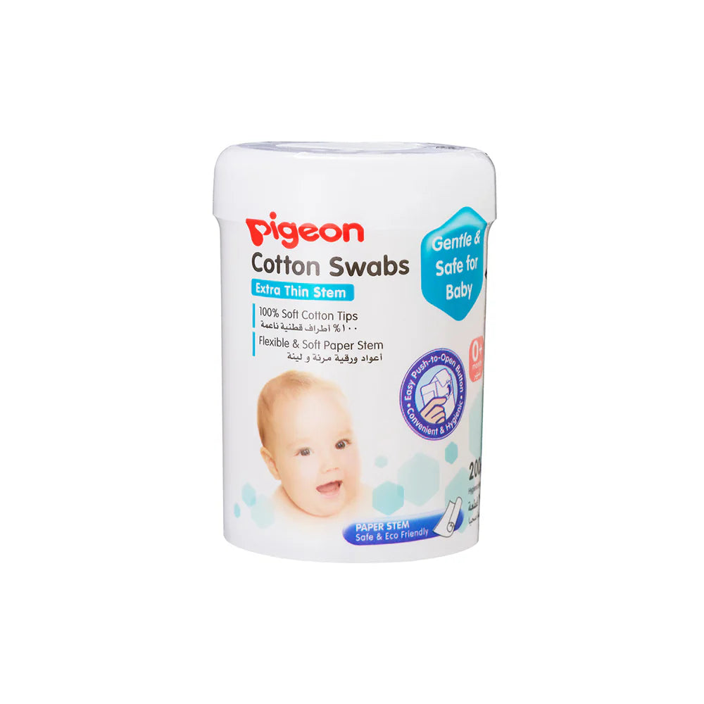 PIGEON COTTON SWAB THIN 200PCS/JAR