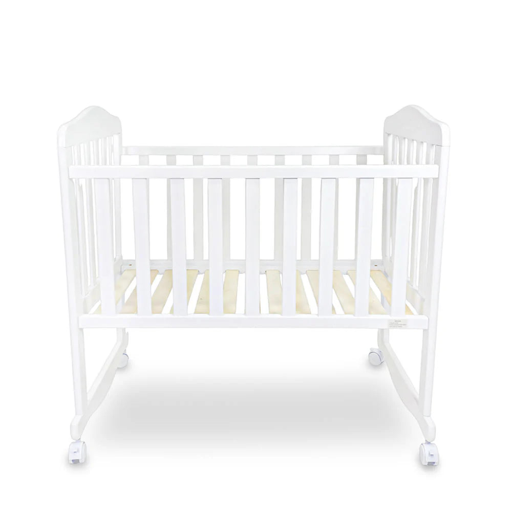 TINNIES WOODEN CRIB-(WHITE)