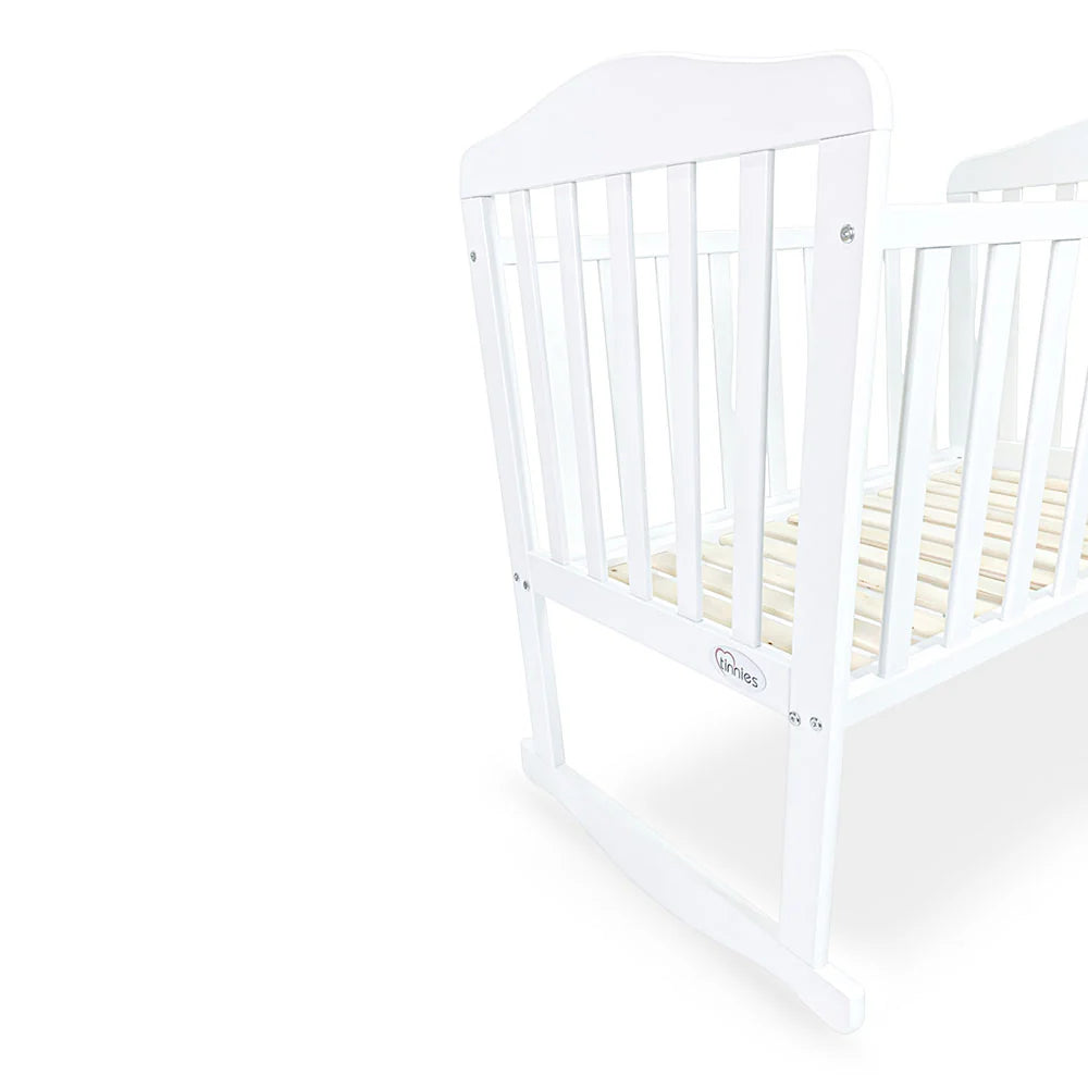 TINNIES WOODEN CRIB-(WHITE)