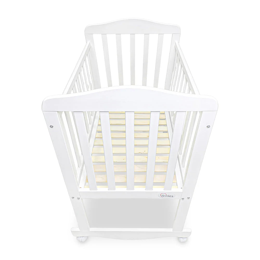 TINNIES WOODEN CRIB-(WHITE)