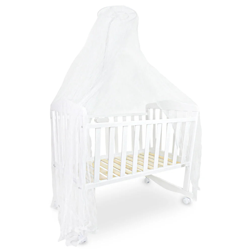 TINNIES WOODEN CRIB-(WHITE)