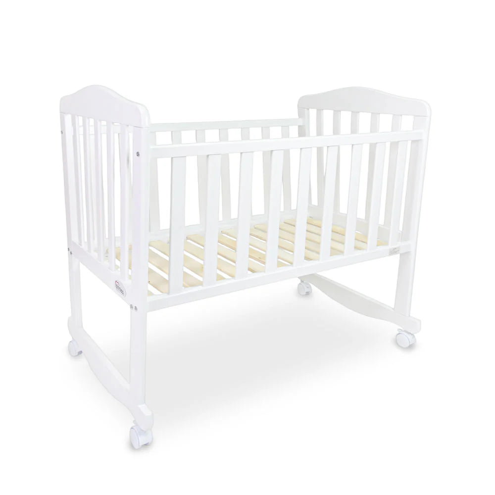 TINNIES WOODEN CRIB-(WHITE)