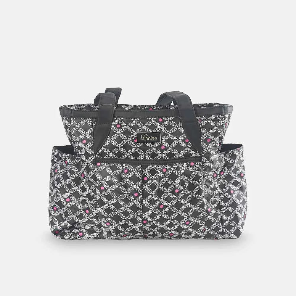 TINNIES BABY DIAPER BAG BLACK PRINTED