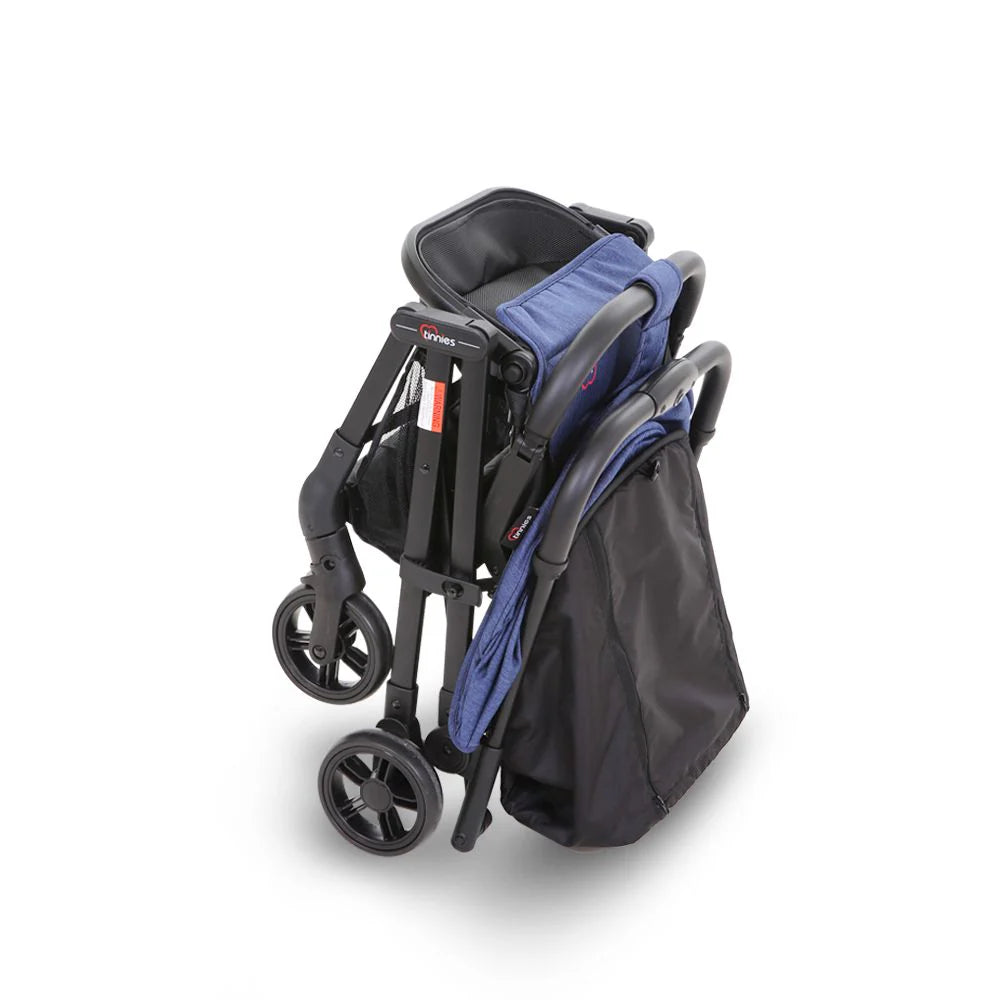 TINNIES BABY STROLLER WITH TROLLEY BLUE