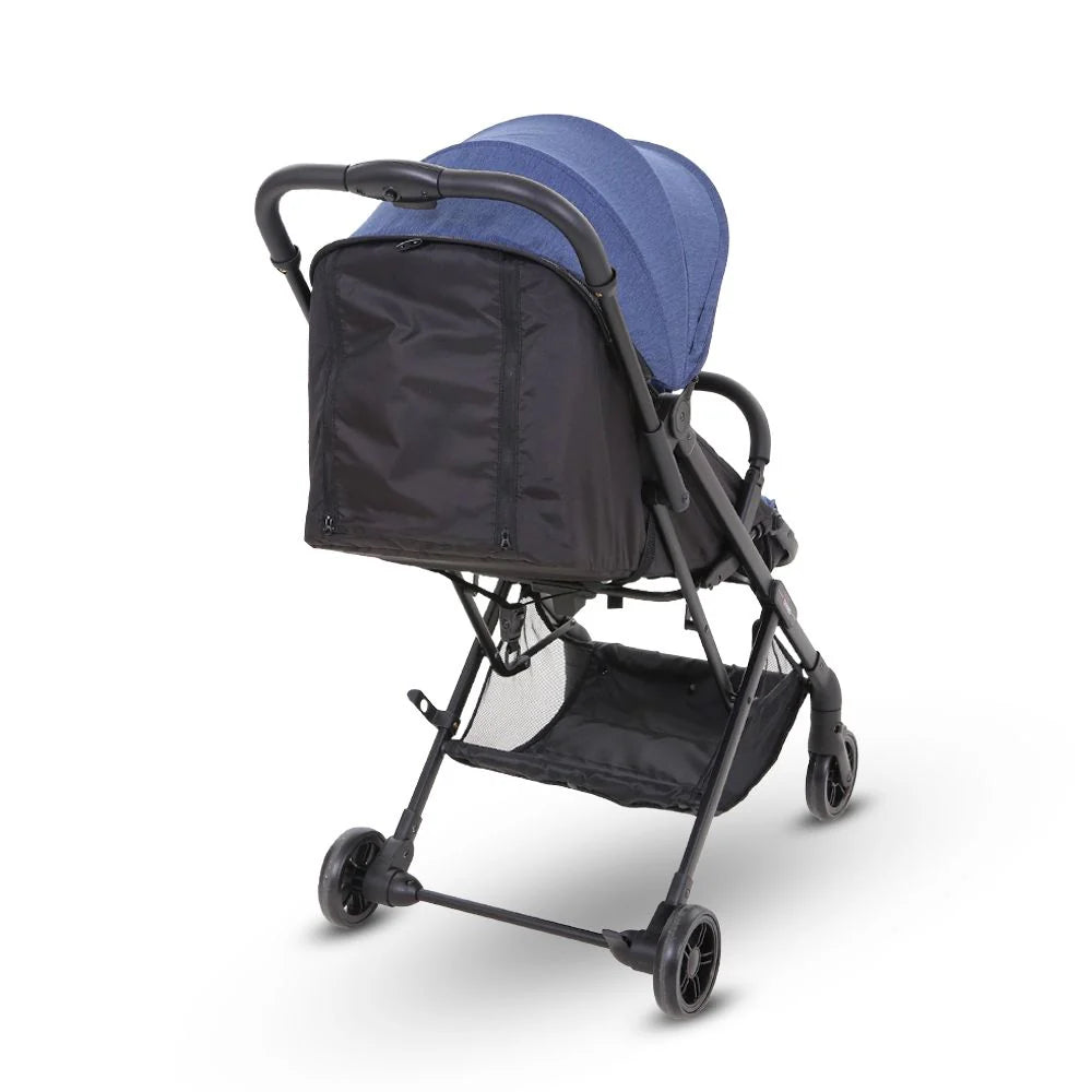 TINNIES BABY STROLLER WITH TROLLEY BLUE