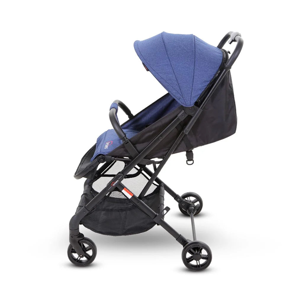 TINNIES BABY STROLLER WITH TROLLEY BLUE