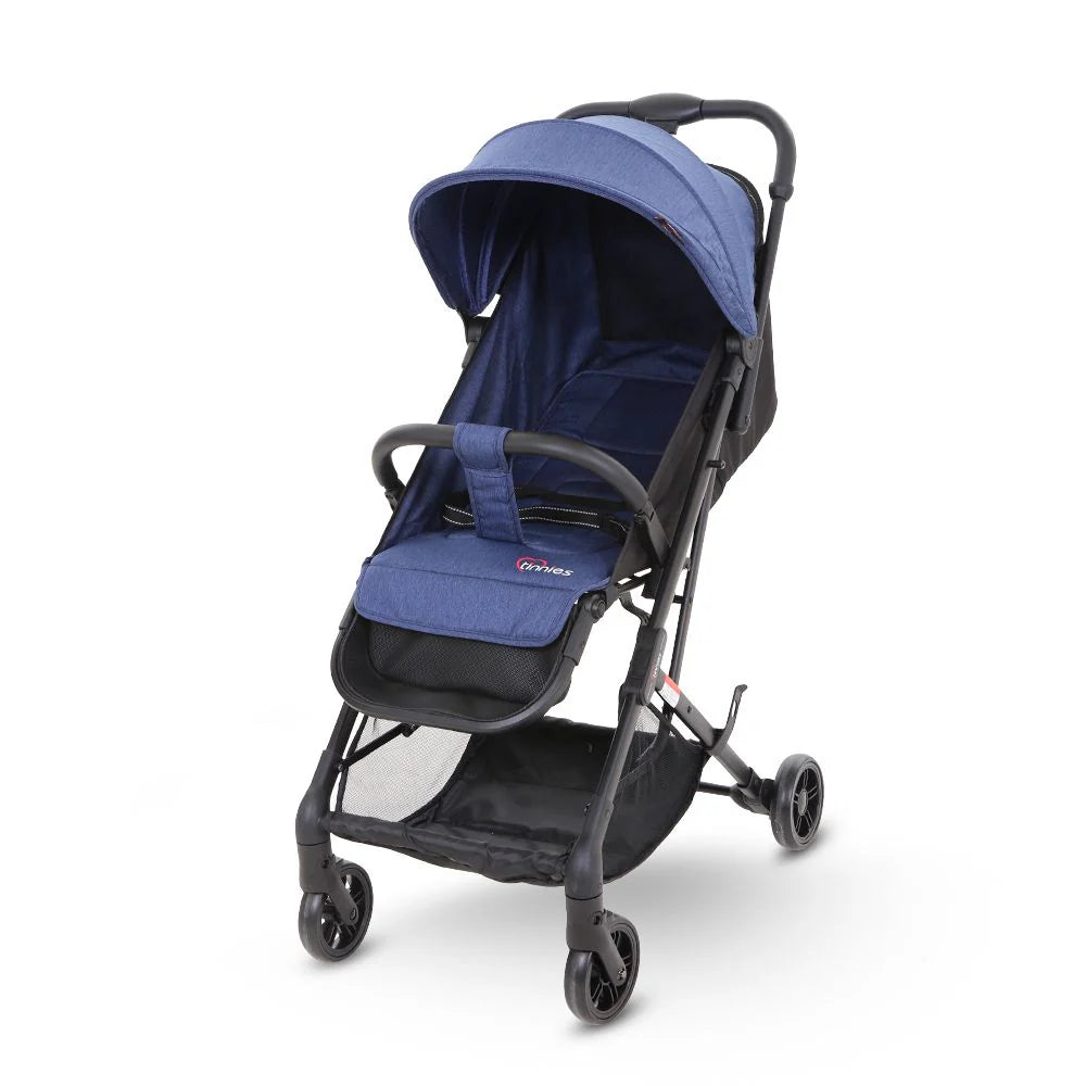 TINNIES BABY STROLLER WITH TROLLEY BLUE