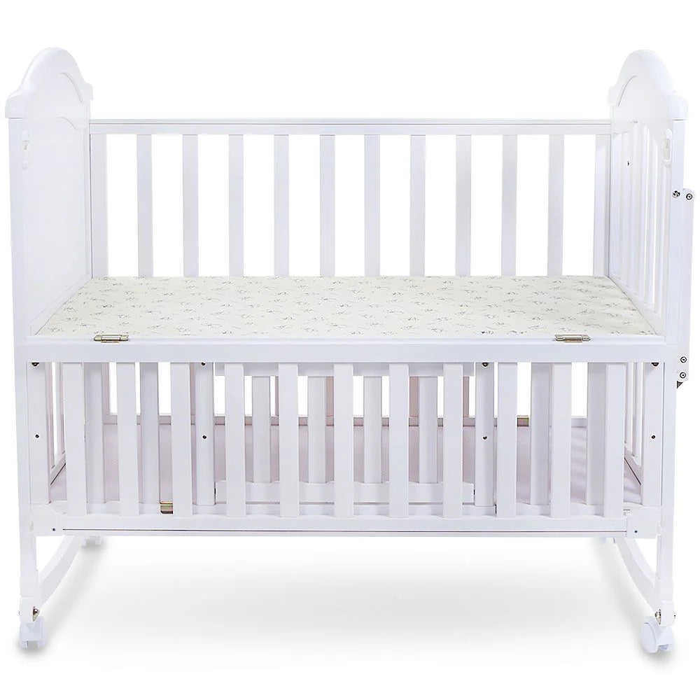 TINNIES WOODEN COT-(WHITE)