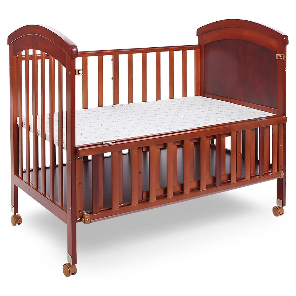 TINNIES WOODEN COT-(BROWN)