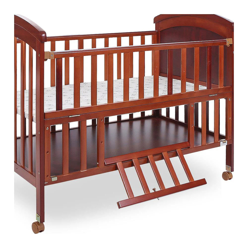 TINNIES WOODEN COT-(BROWN)