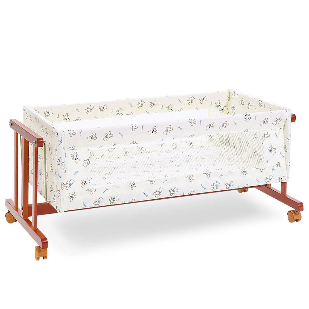 TINNIES WOODEN COT-(BROWN)