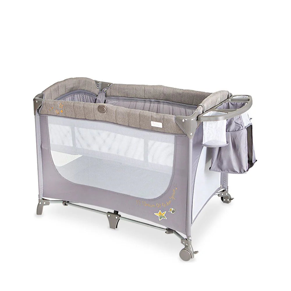 TINNIES DROP SIDE PLAY PEN (GREY)