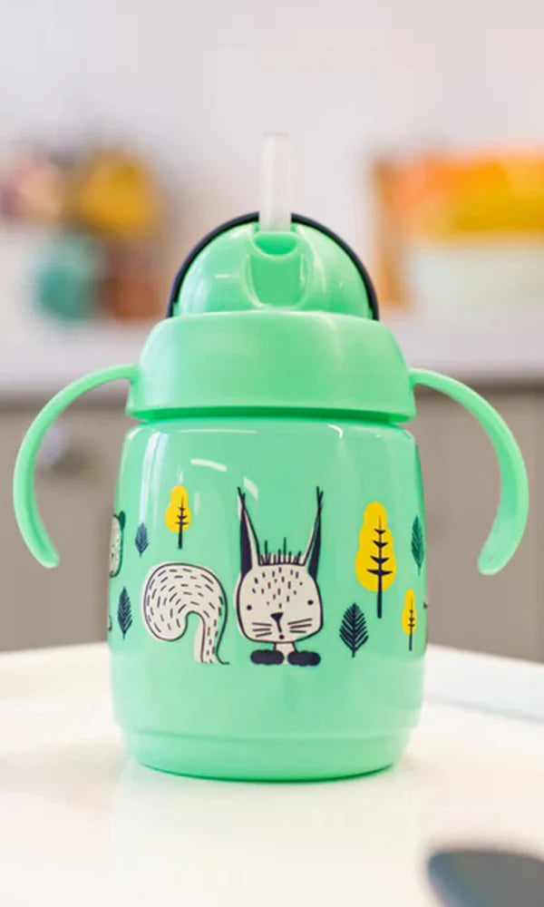 1X TRNR Straw Cup AL IL Green 300ml - Tommee Tippee