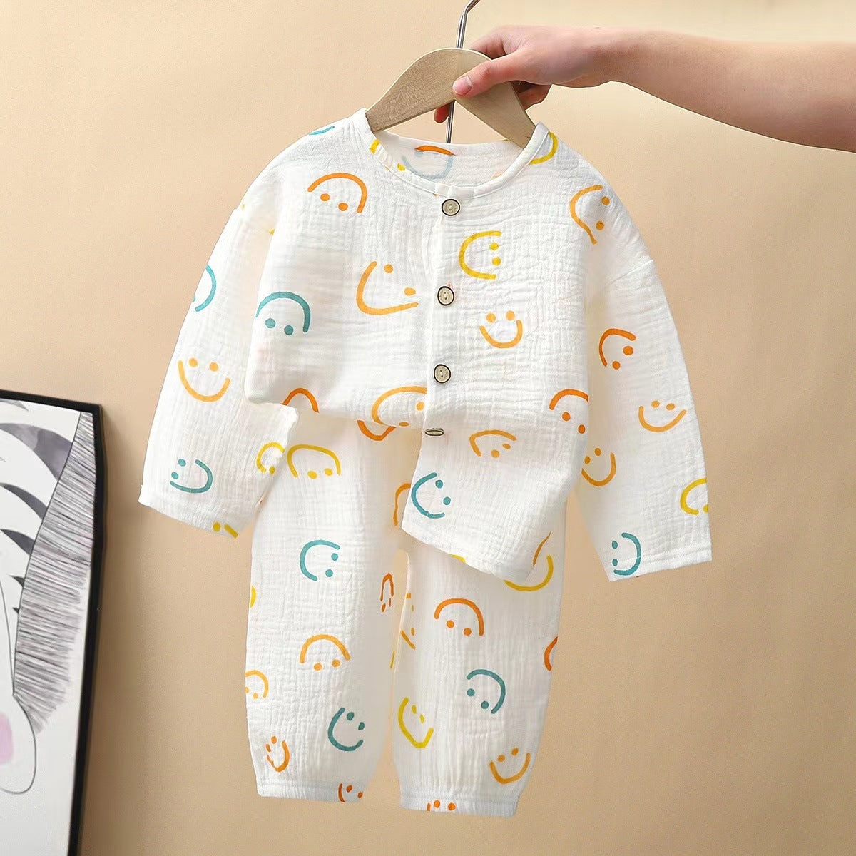 Ass. Printed Double Cotton Shirt and Pajama Set