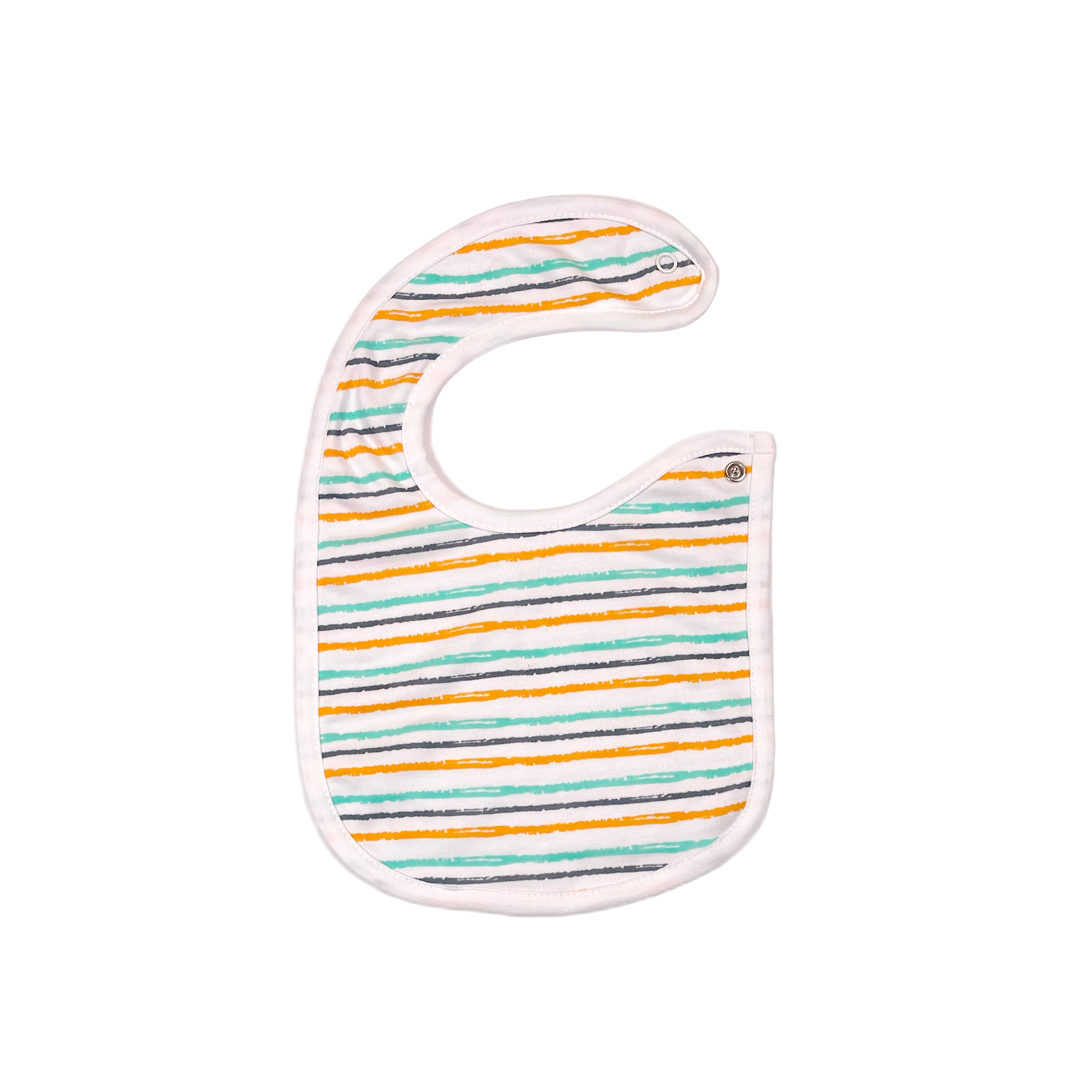 Hello Theme Multicolor Stripes Bib