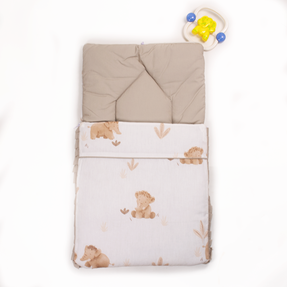 Brown Elephant Design Blue Carry Nest