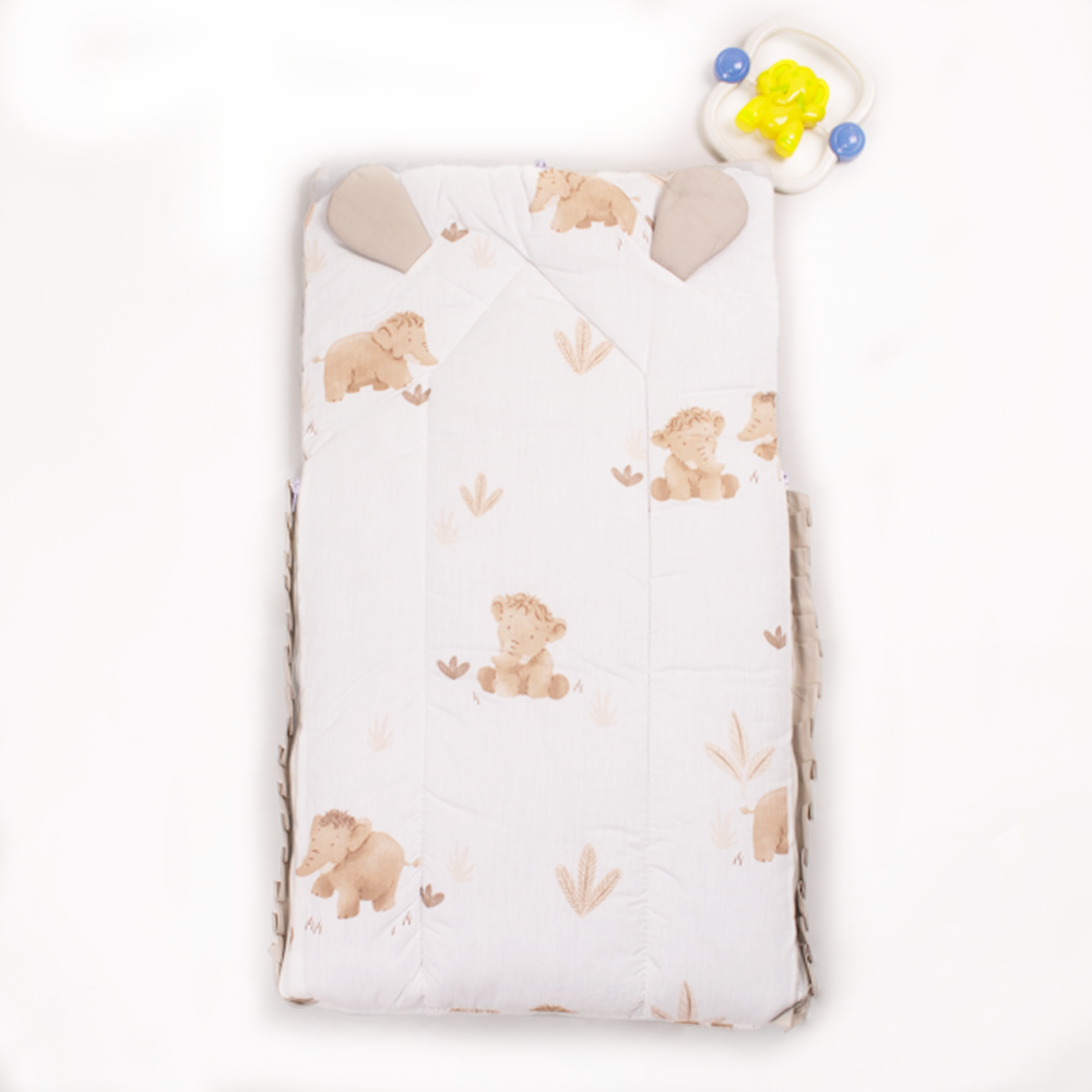 Brown Elephant Design Blue Carry Nest