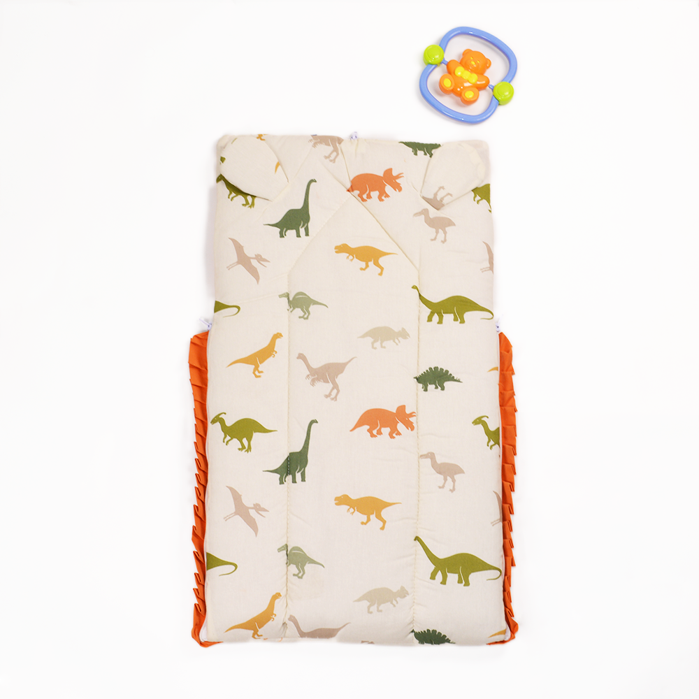 Multicolor Dinosaur Print Orange Carry Nest