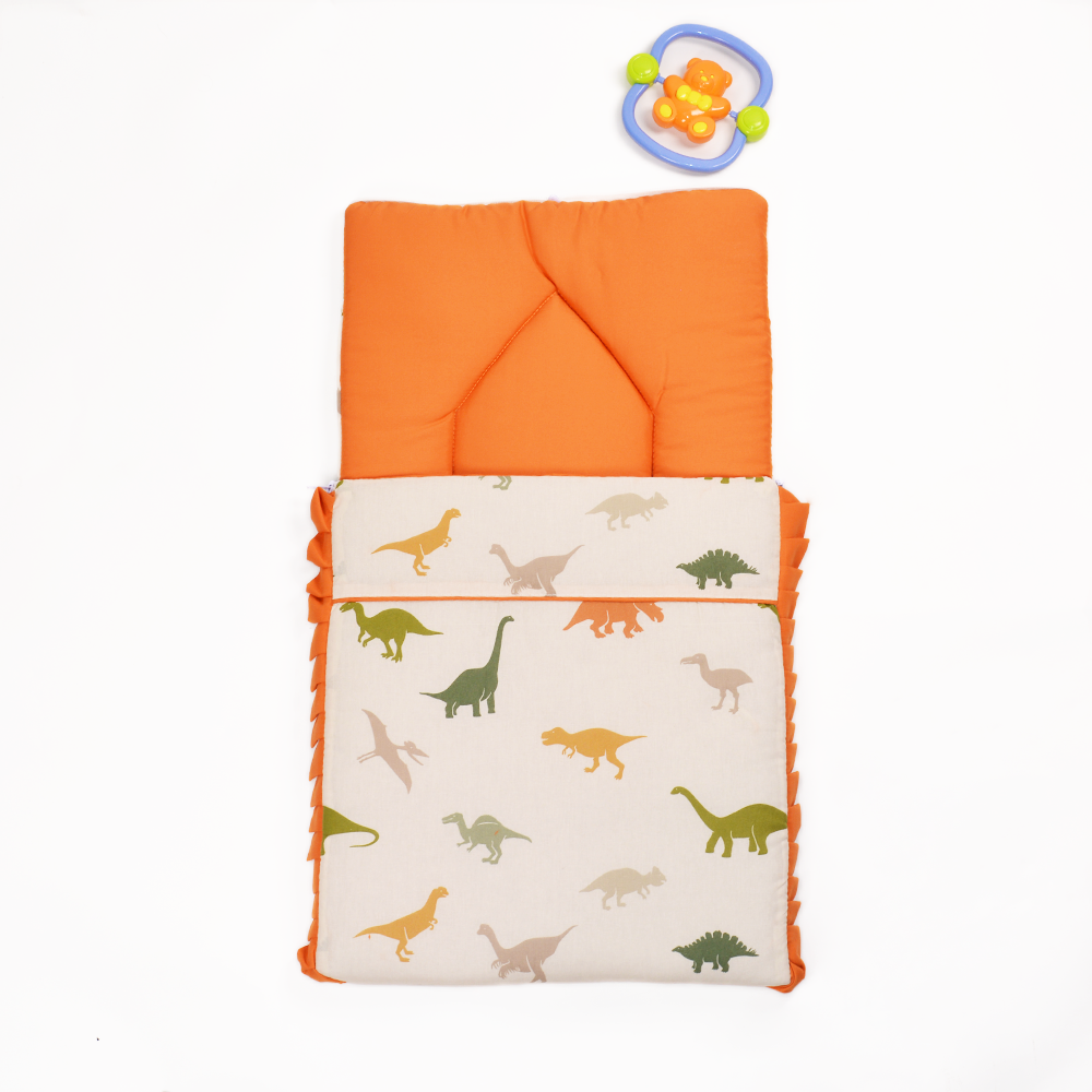 Multicolor Dinosaur Print Orange Carry Nest