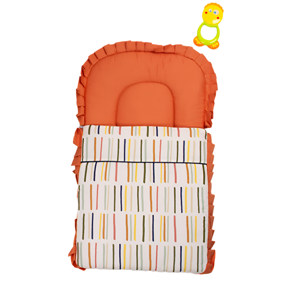 Multicolor Line Pattern Orange Carry Nest