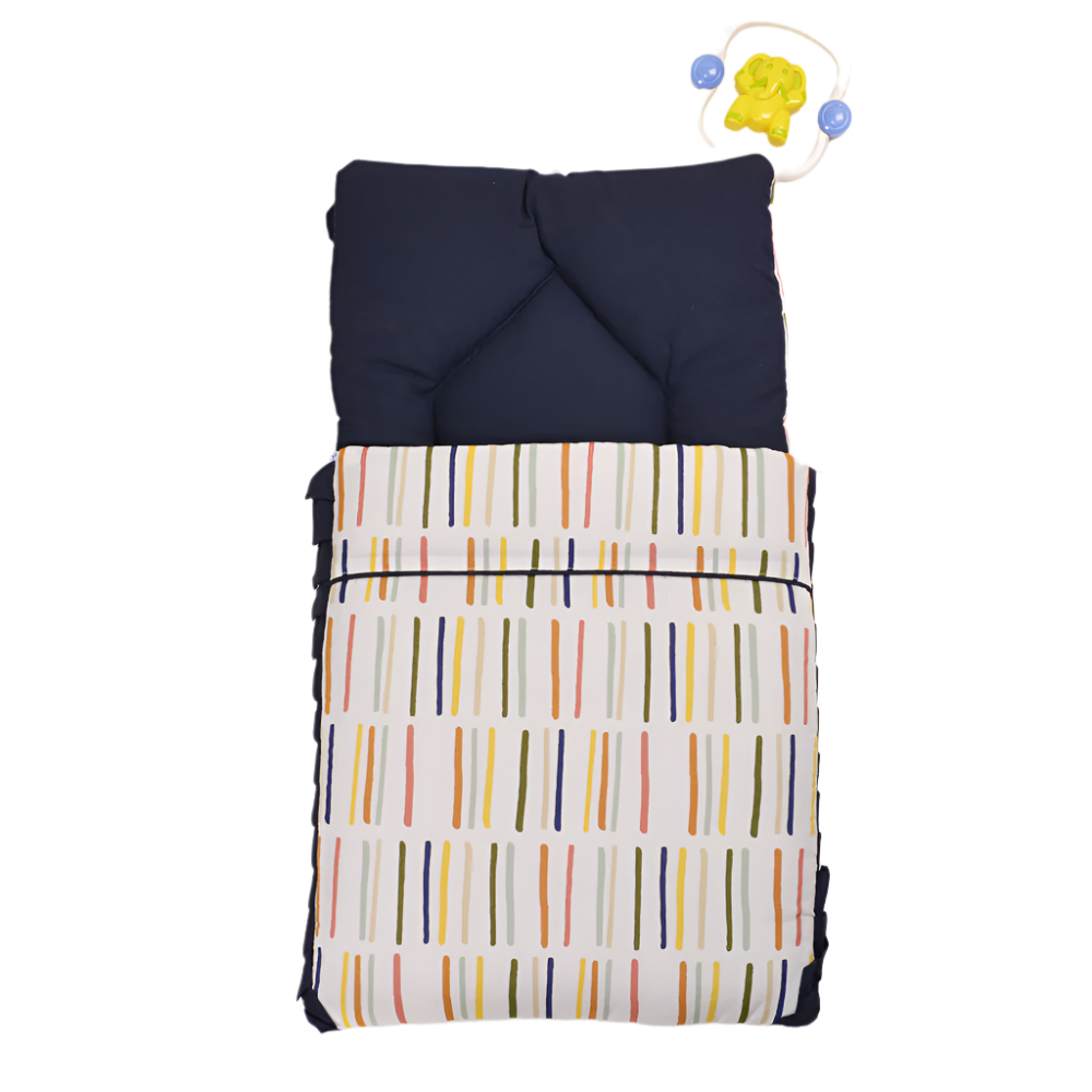 Multicolor Line Pattern Orange Carry Nest