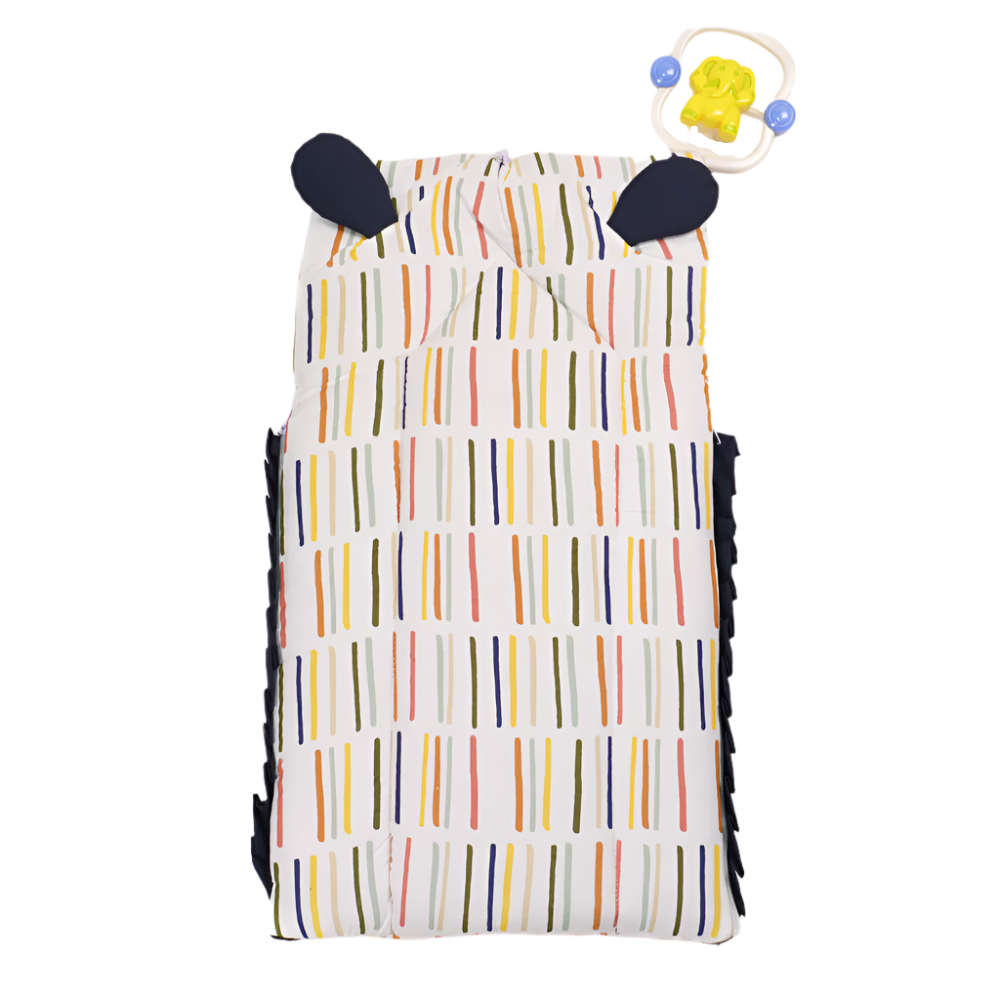 Multicolor Line Pattern Orange Carry Nest