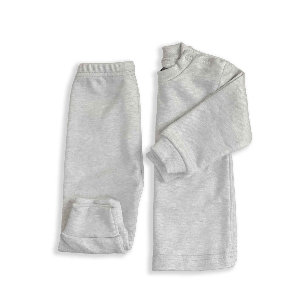 Winter Thermal Heather Grey Sweatshirt & Footie Pajama