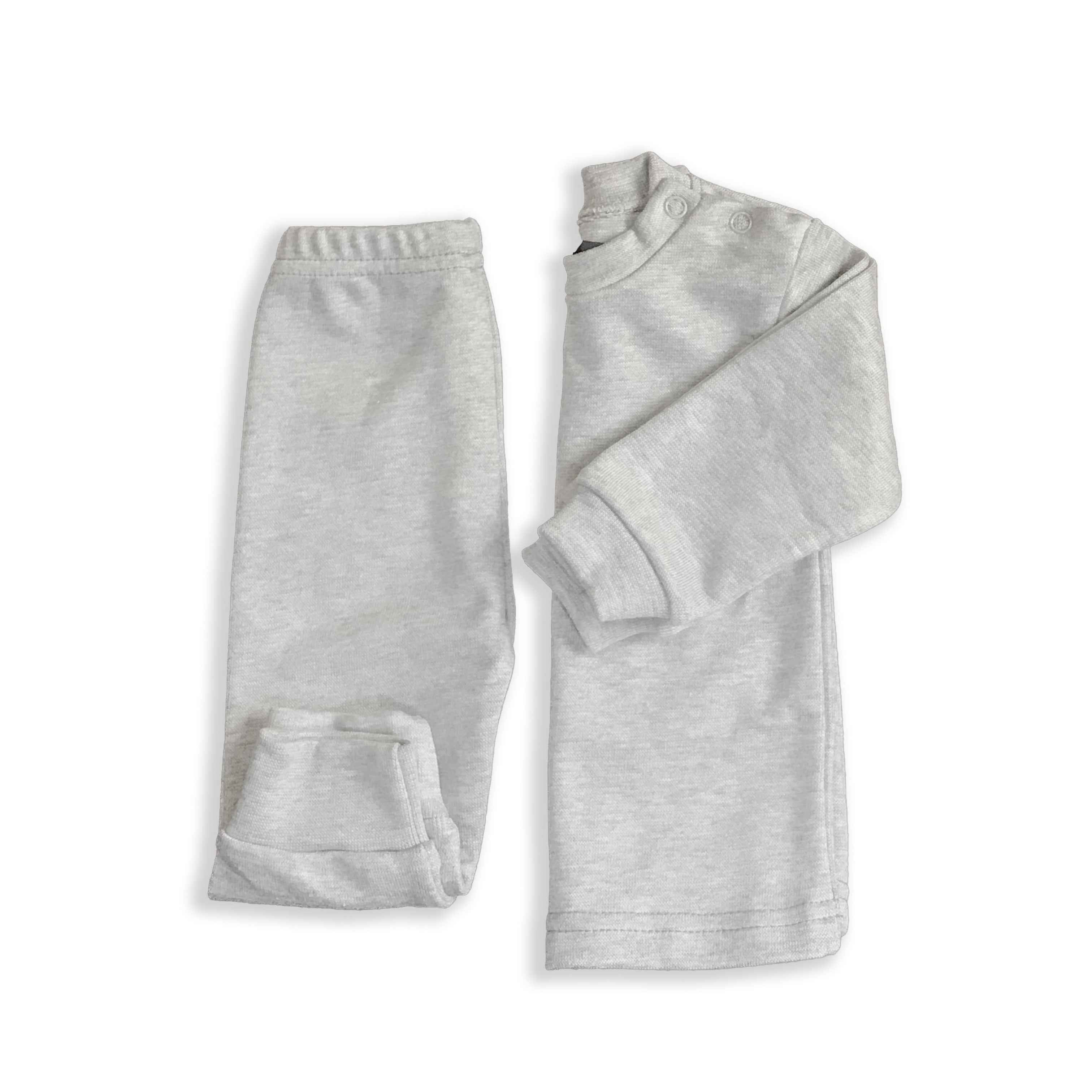 Winter Thermal Heather Grey Sweatshirt & Footie Pajama