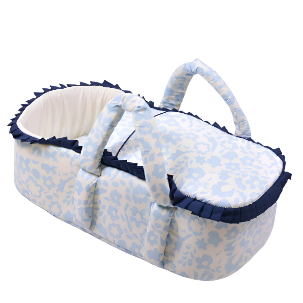 Blue Printed Hand Carry Cot