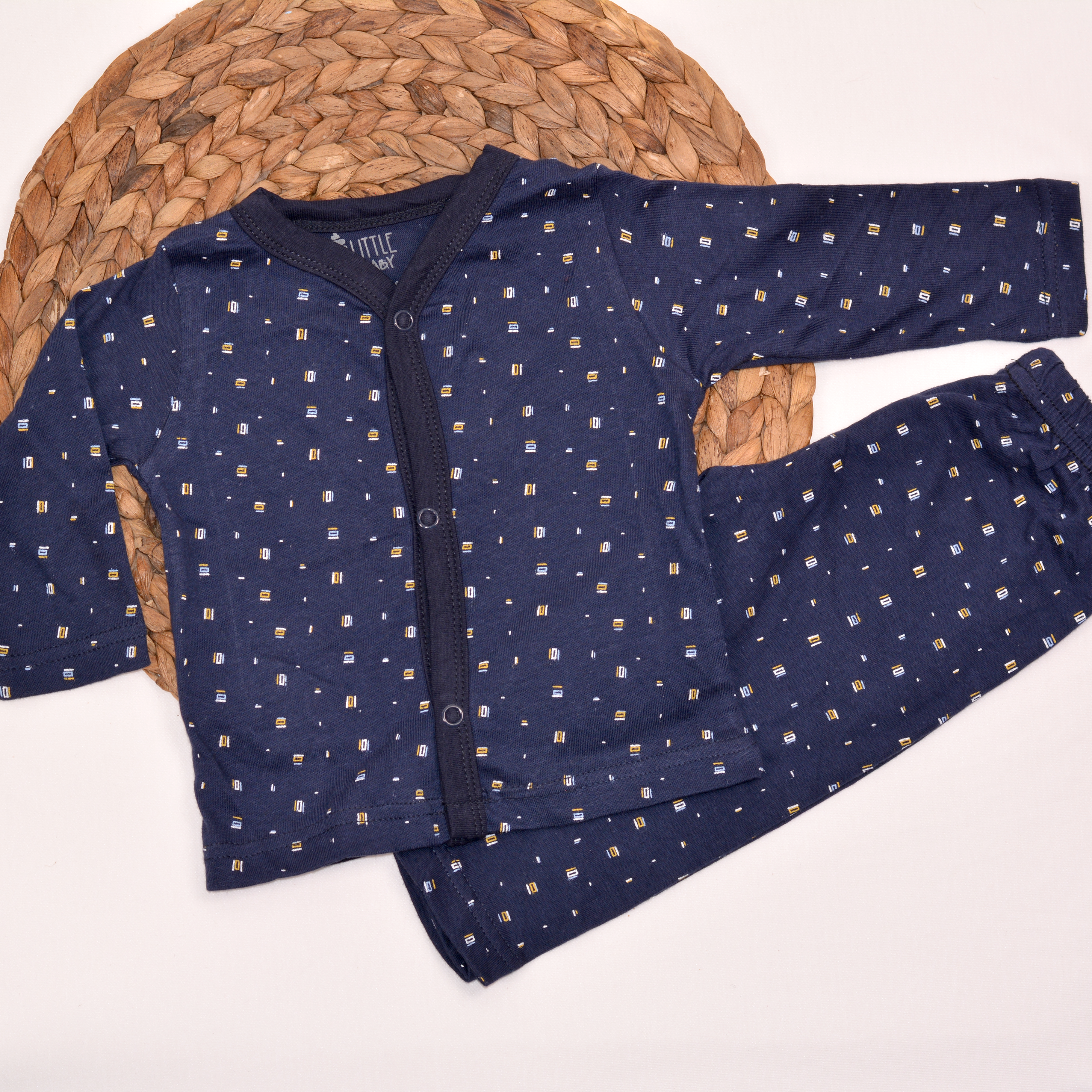 Blue Printed Shirt and Pajama Set