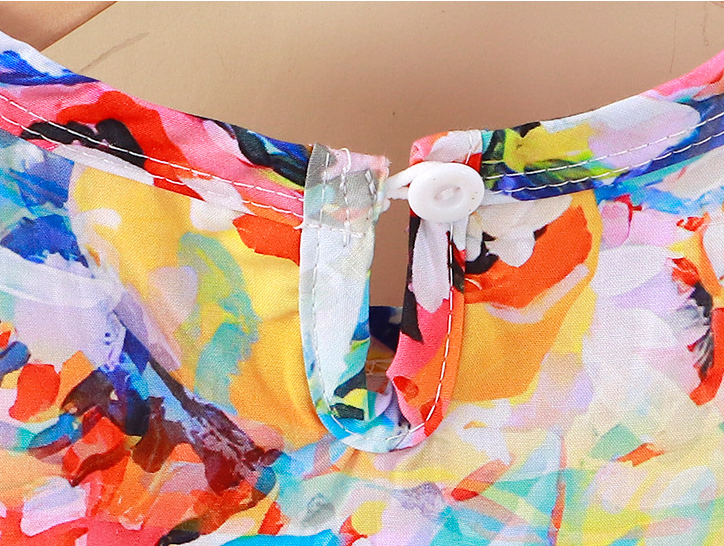 Light Pink Base Floral Sleeveless Frock