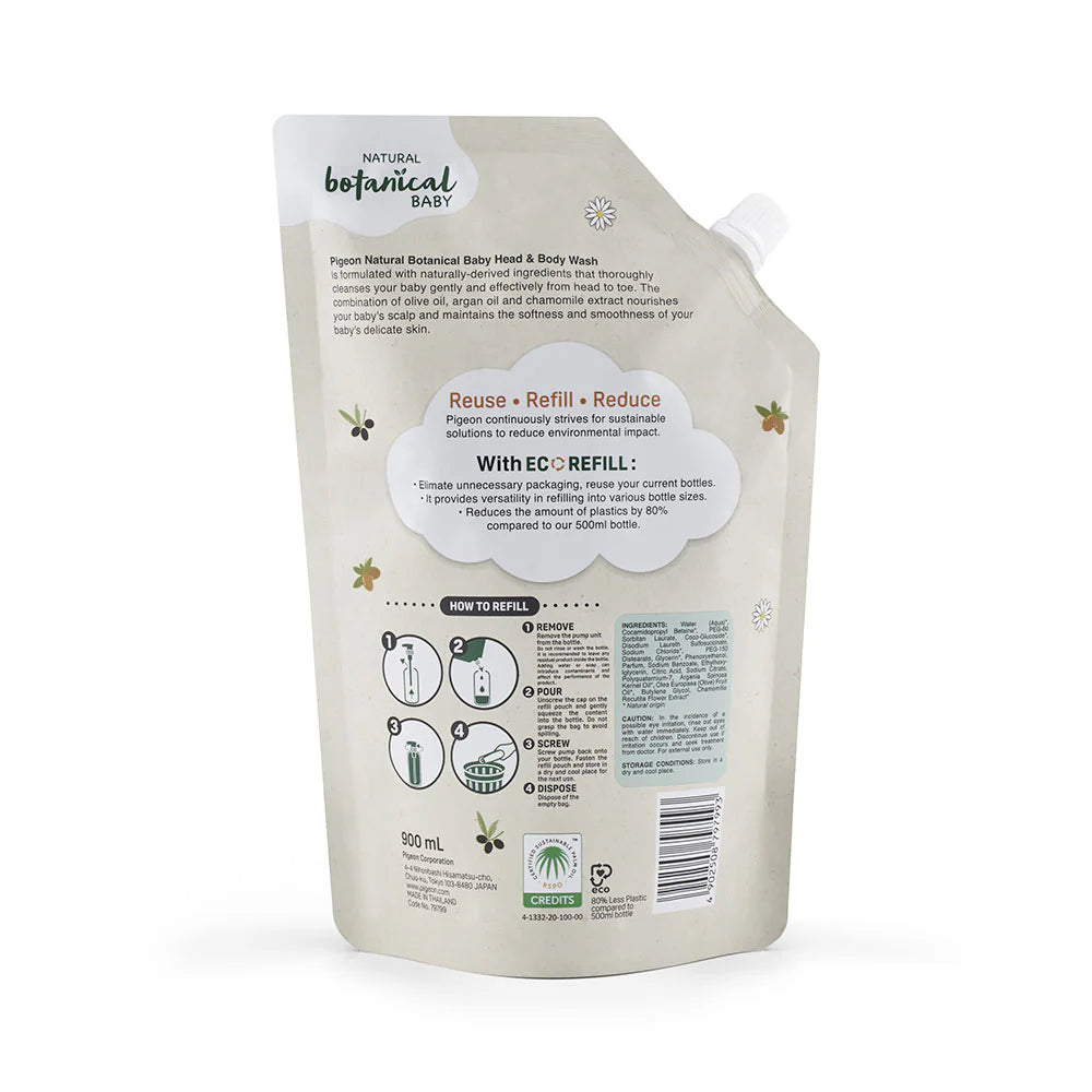 BABY HEAD & BODY WASH REFILL 900ML