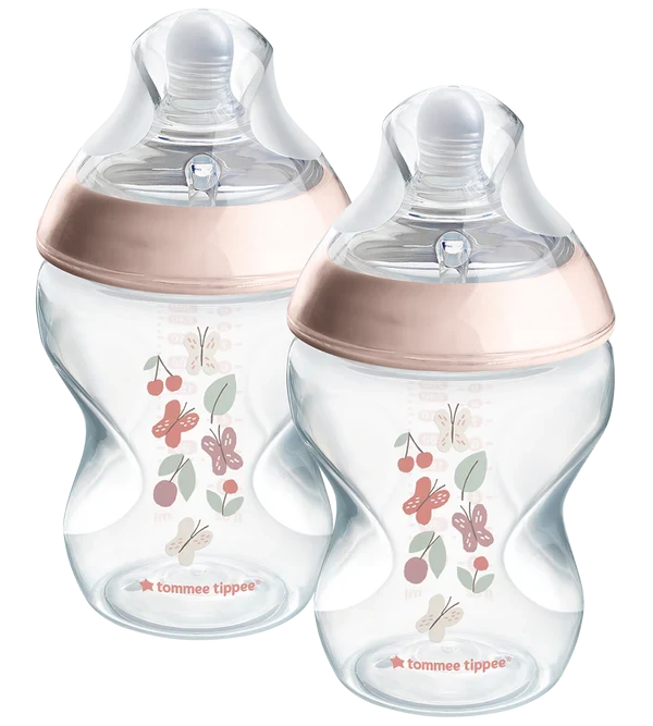 Natural Start Decor PP Bottle with M Teat Pack Of 2 260ML - Tommee Tippee